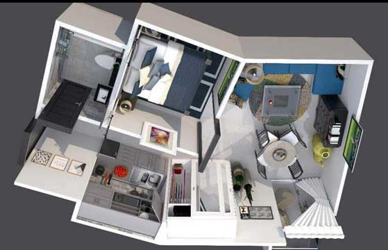 Type-C-#-51---65-M2-#-ONE-BEDROOM-#-1-BATHROOM